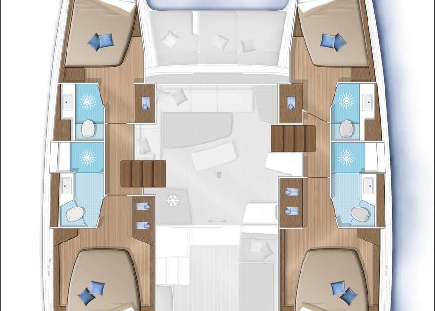 Distribución del barco Lagoon 42
