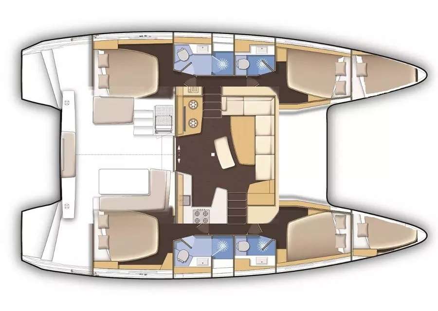 Distribución del barco Lagoon 42