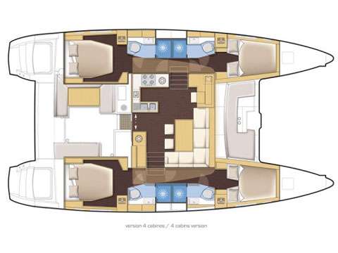 Layout of the boat Lagoon 42