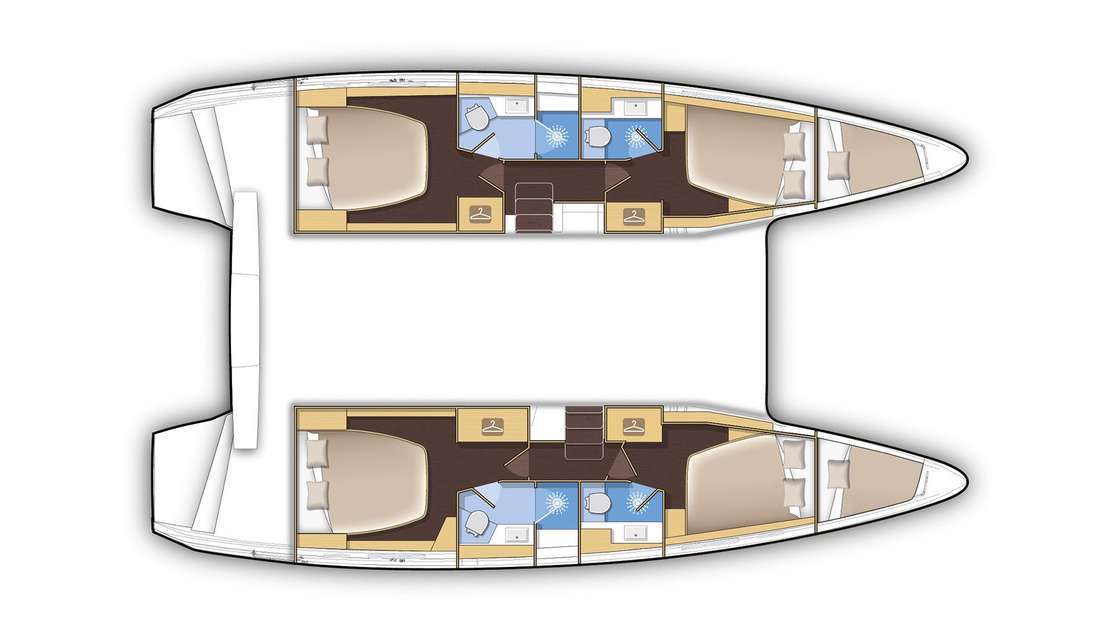 Layout of the boat Lagoon 42