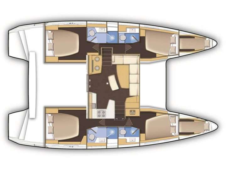 Distribución del barco Lagoon 42