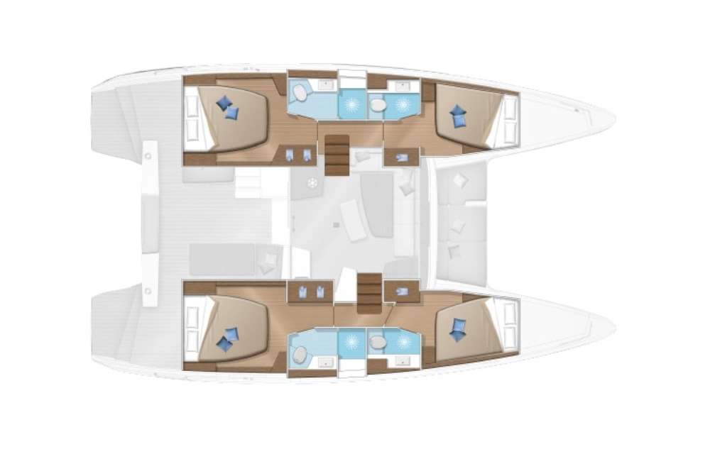Layout of the boat Lagoon 42