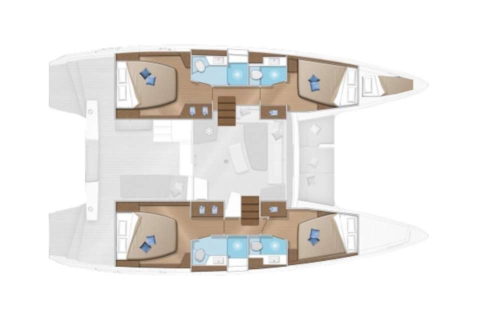 Layout of the boat Lagoon 42