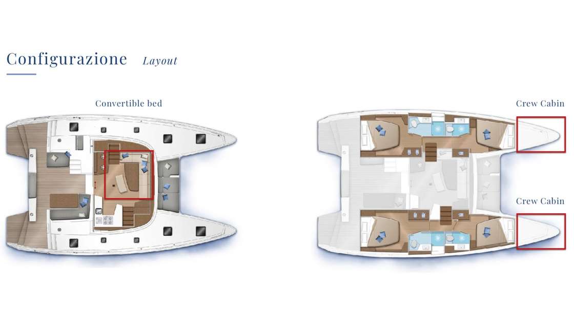 Layout of the boat Lagoon 42