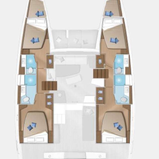 Layout of the boat Lagoon 42