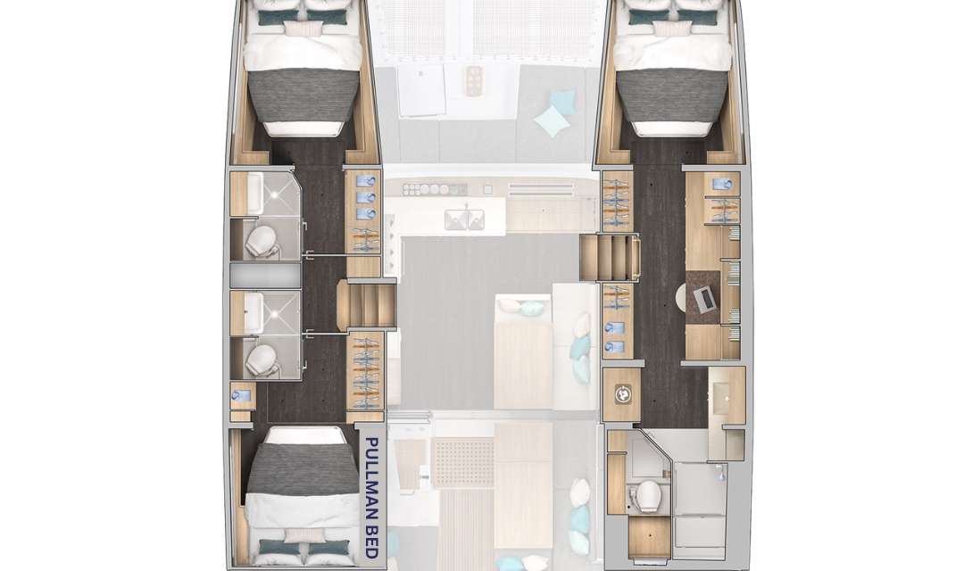Distribución del barco Lagoon 43
