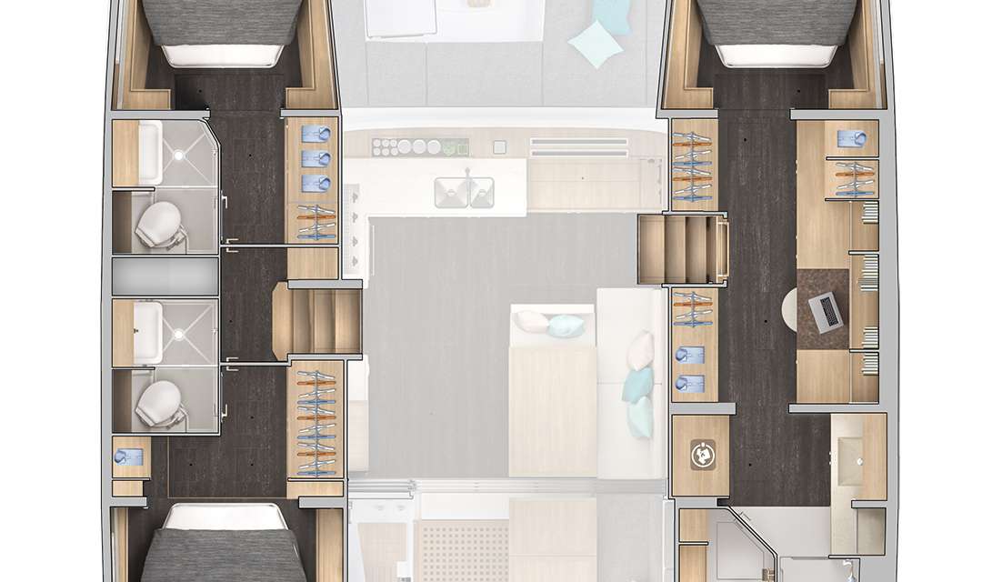 План яхты Lagoon 43