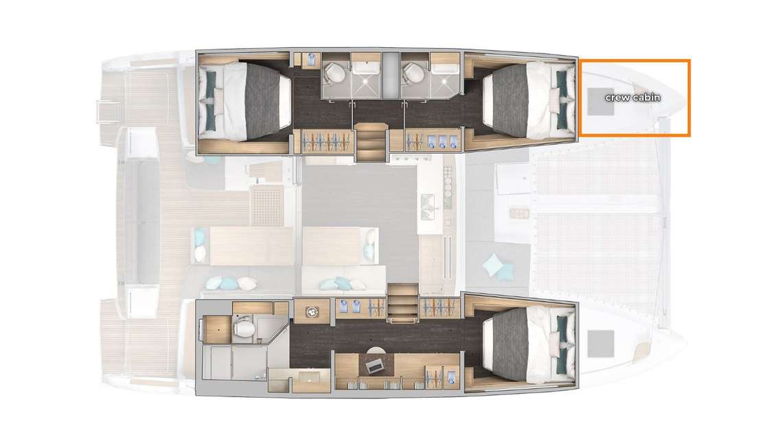 Layout of the boat Lagoon 43