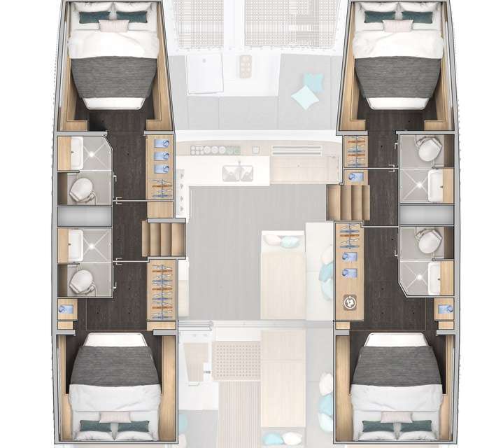 Distribución del barco Lagoon 43