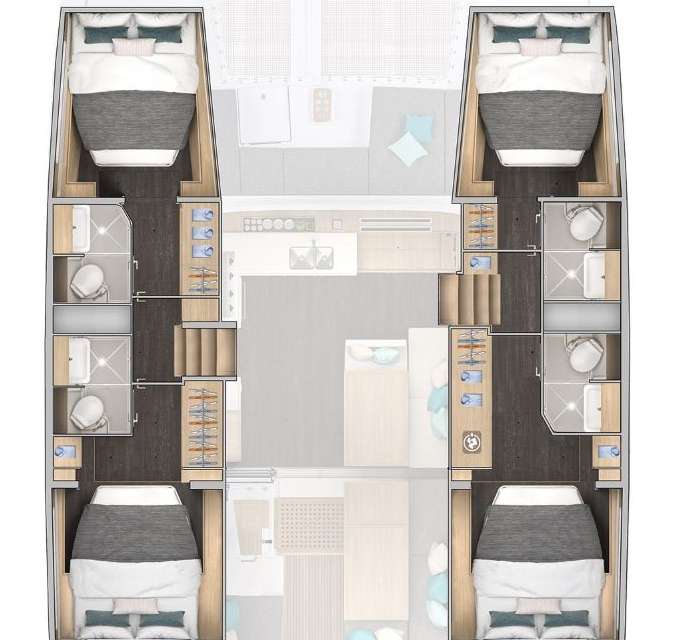Distribución del barco Lagoon 43
