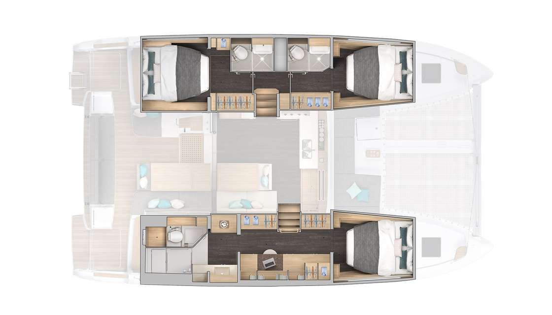 Distribución del barco Lagoon 43