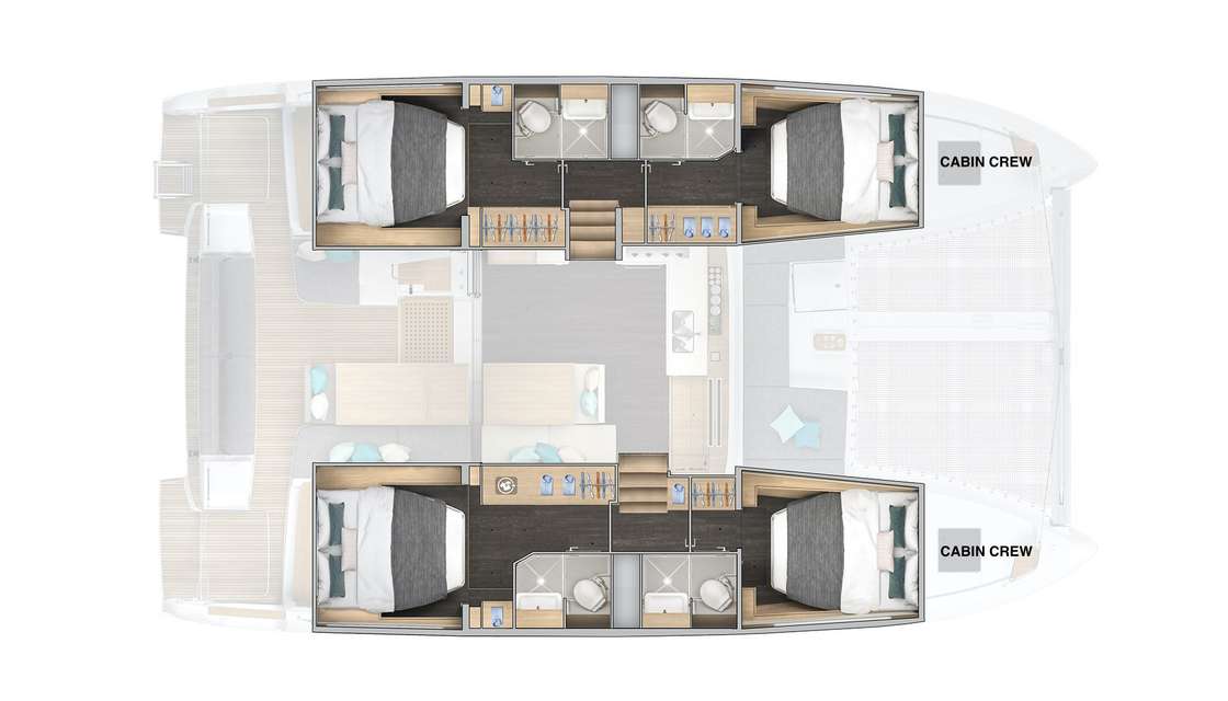 Layout of the boat Lagoon 43
