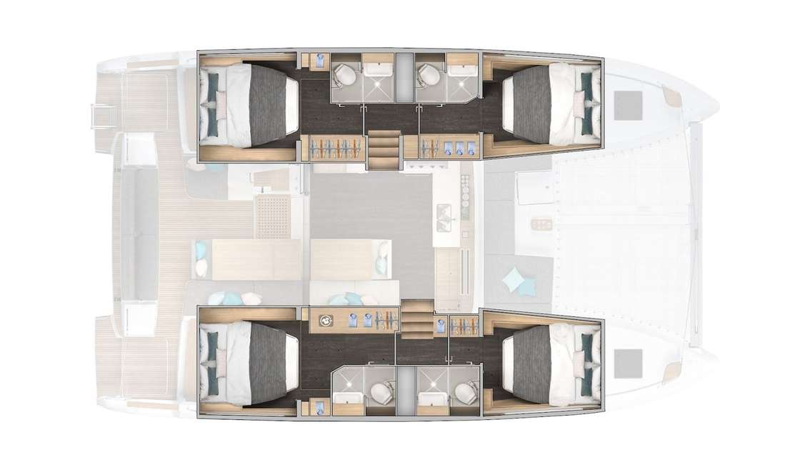 Piano della barca Lagoon 43