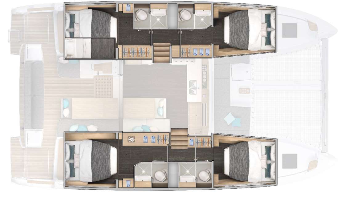 Piano della barca Lagoon 43