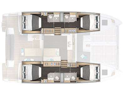 Distribución del barco Lagoon 43