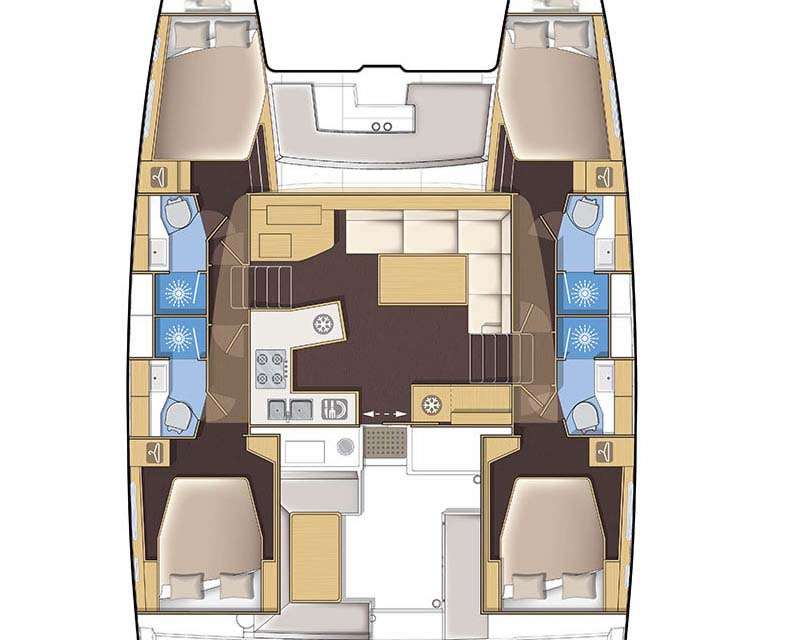 Layout of the boat Lagoon 450