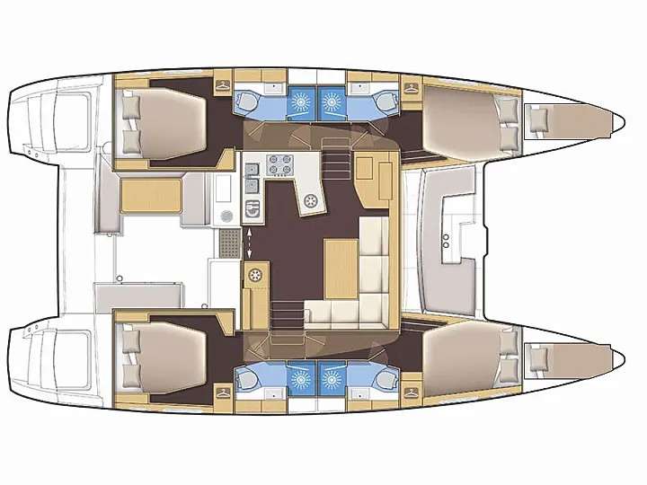 Distribución del barco Lagoon 450