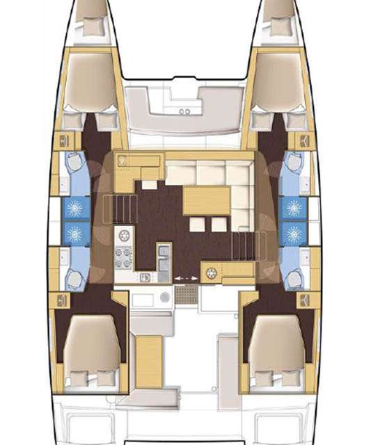 Distribución del barco Lagoon 450 F