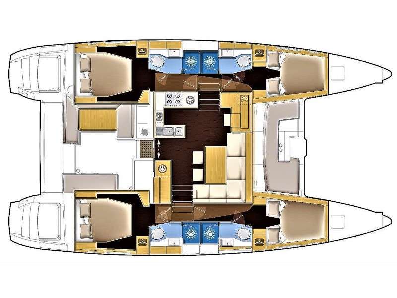 Distribución del barco Lagoon 450