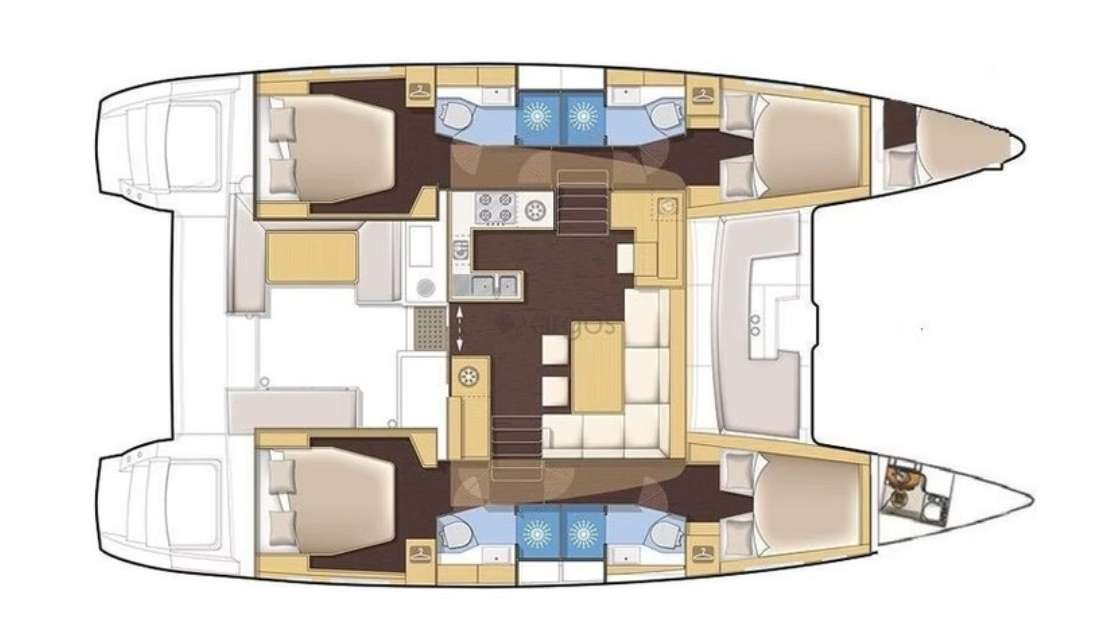 Distribución del barco Lagoon 450 F
