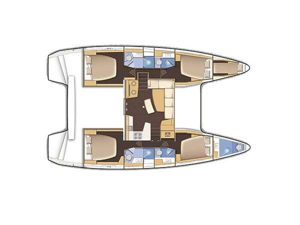 Layout of the boat Lagoon 450 SporTop