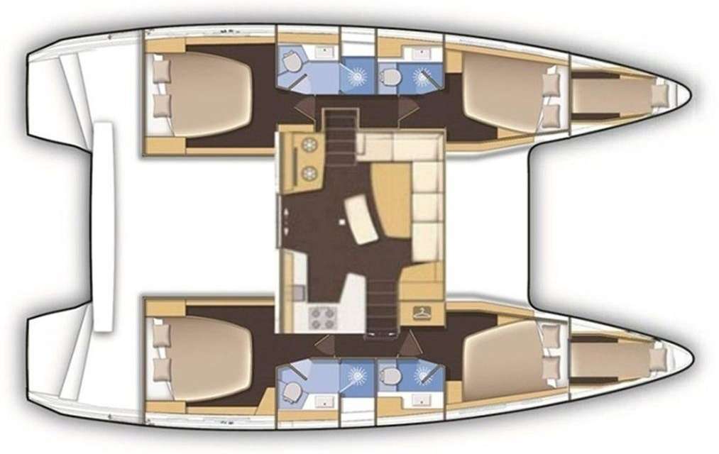 Layout of the boat Lagoon 46
