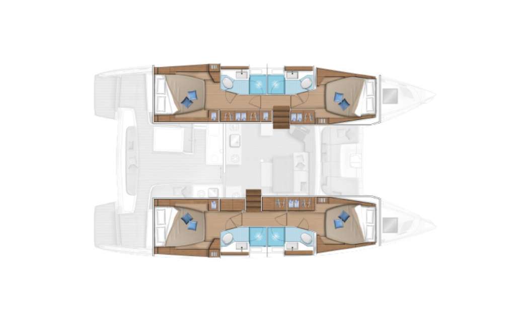 Layout of the boat Lagoon 46