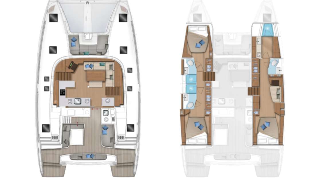Distribución del barco Lagoon 46