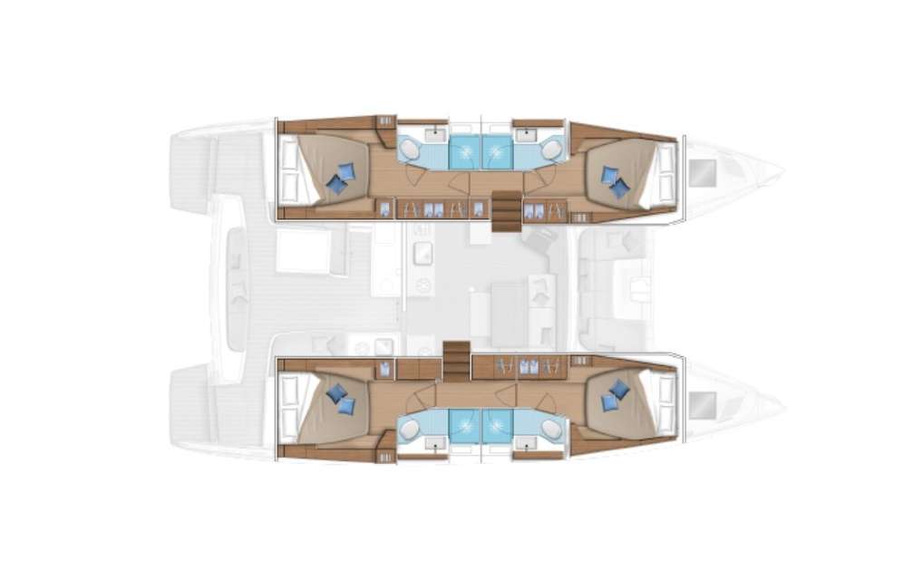 Distribución del barco Lagoon 46