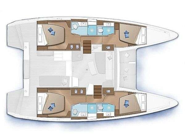 Distribución del barco Lagoon 46