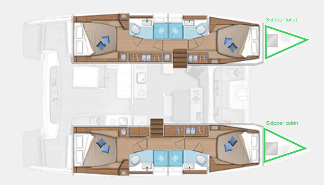 Distribución del barco Lagoon 46