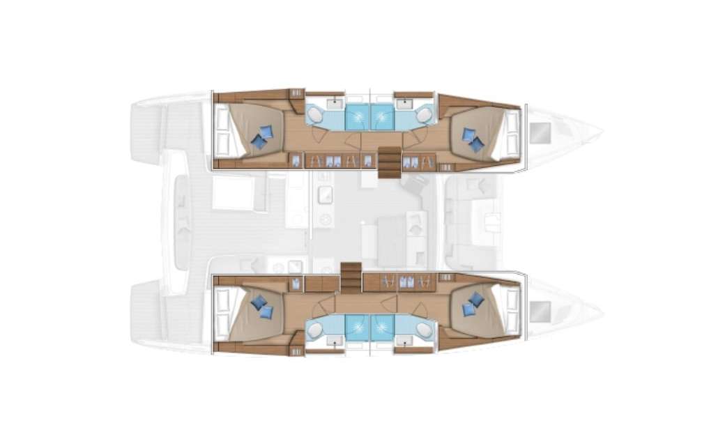Layout of the boat Lagoon 46