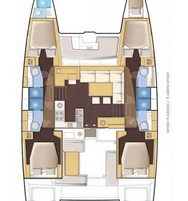 Layout of the boat Lagoon 46
