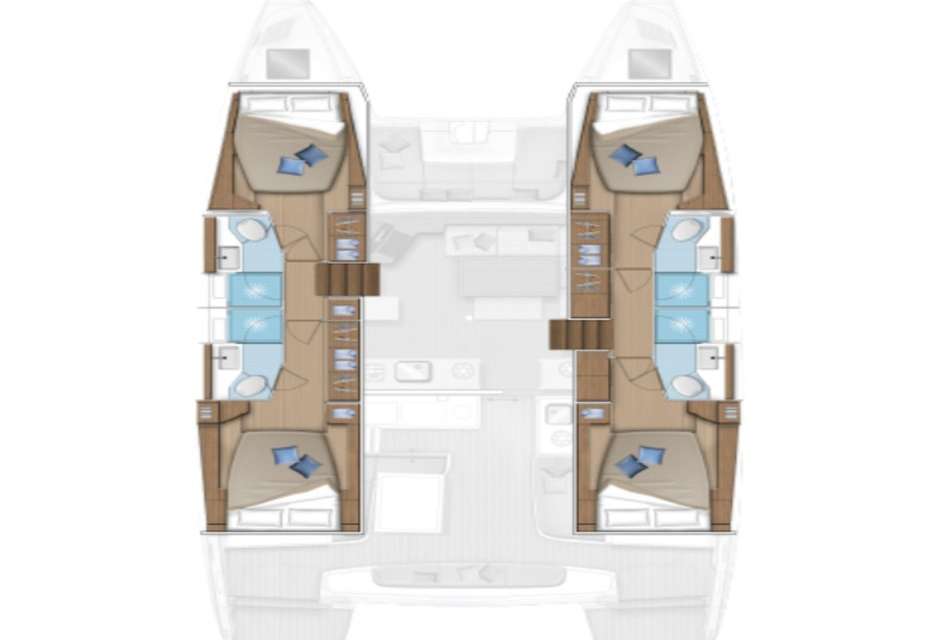 Distribución del barco Lagoon 46