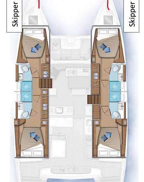 Layout of the boat Lagoon 46