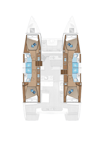 Distribución del barco Lagoon 46