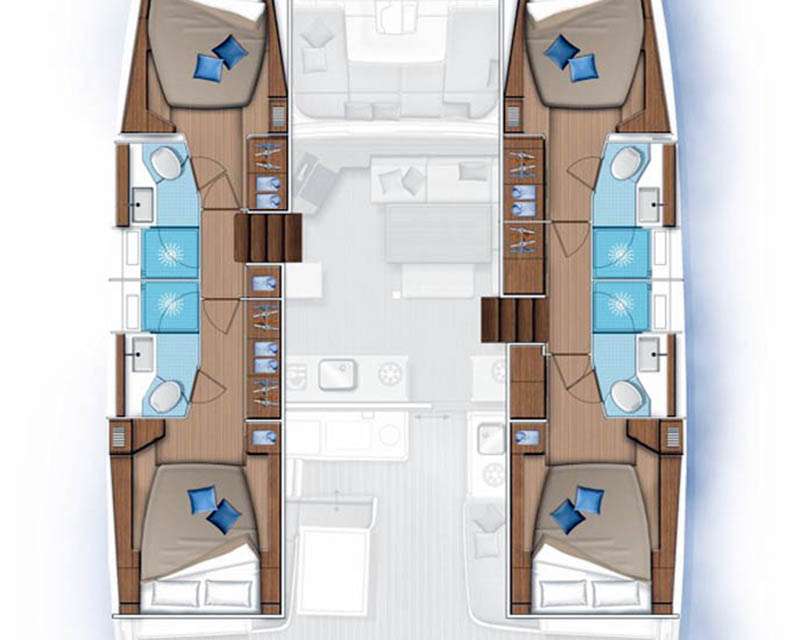 Layout of the boat Lagoon 46