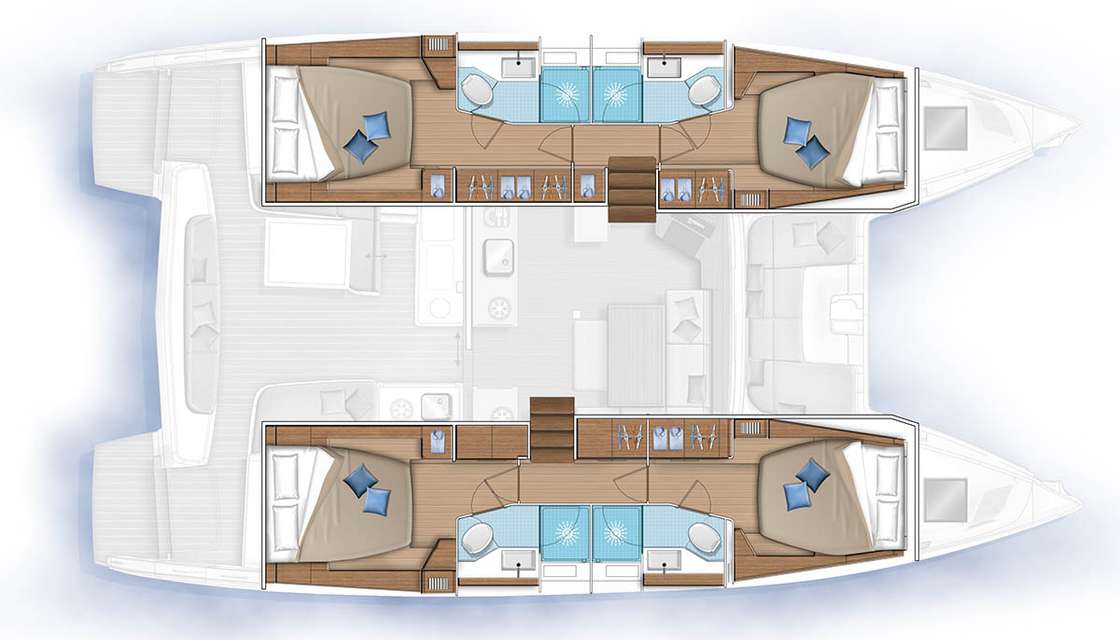 Distribución del barco Lagoon 46