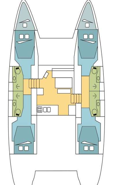 Distribución del barco Lagoon 46