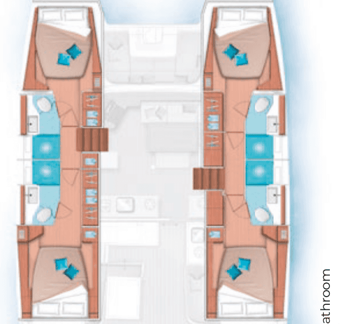 Layout of the boat Lagoon 46