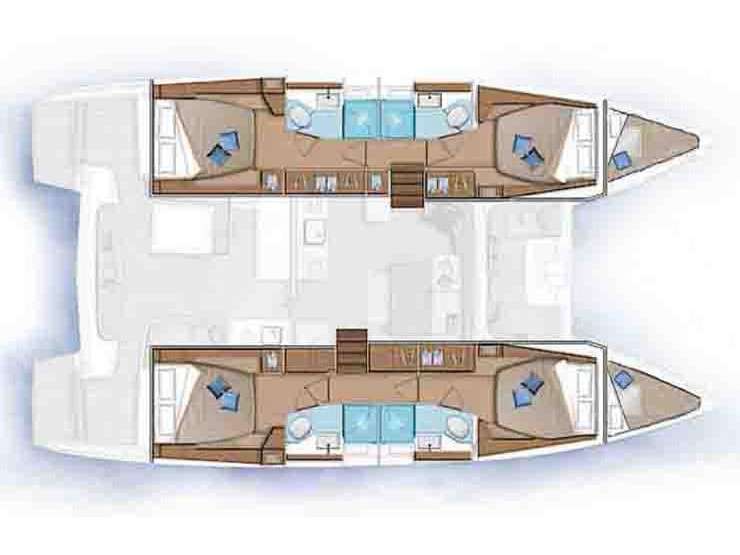 Layout of the boat Lagoon 46