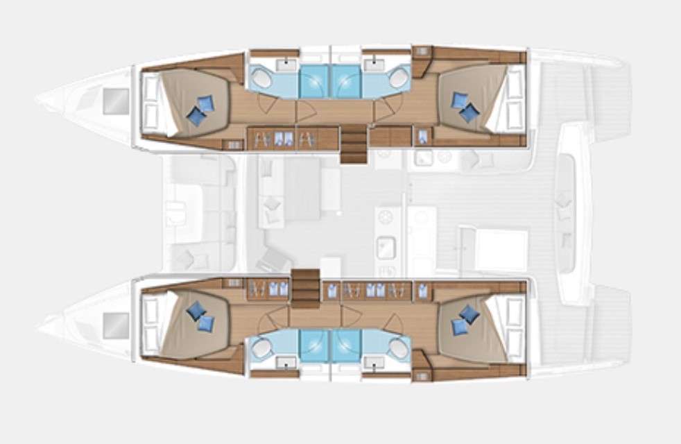 Layout of the boat Lagoon 46