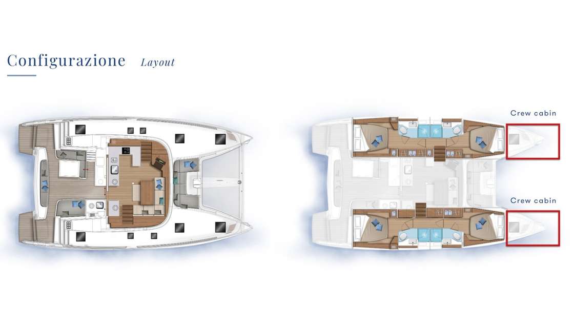 Layout of the boat Lagoon 46
