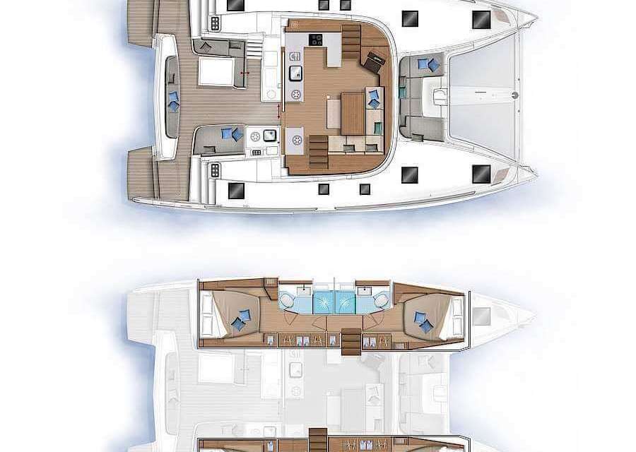 Distribución del barco Lagoon 46