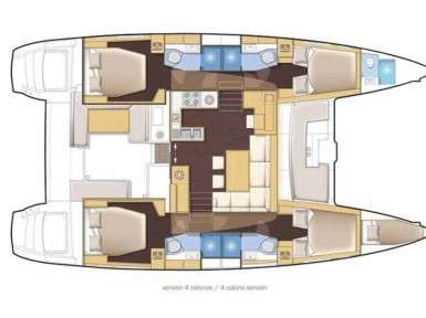 Layout of the boat Lagoon 46