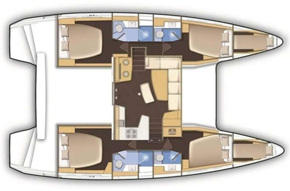 Layout of the boat Lagoon 46