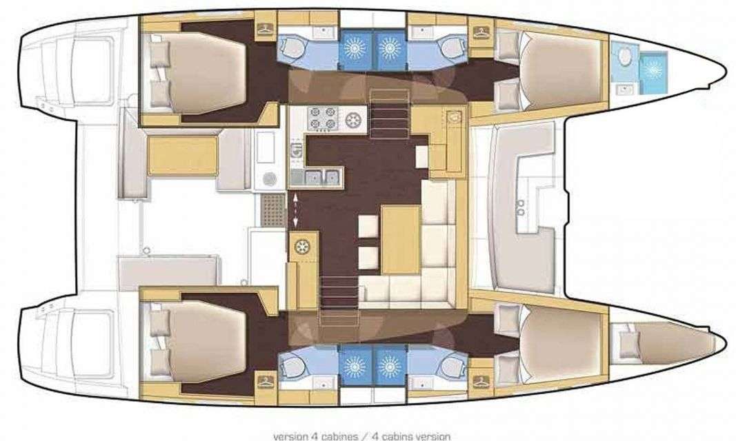 Distribución del barco Lagoon 46