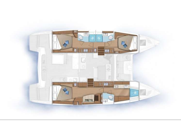 Layout of the boat Lagoon 46