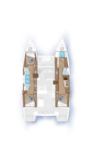 Layout of the boat Lagoon 46
