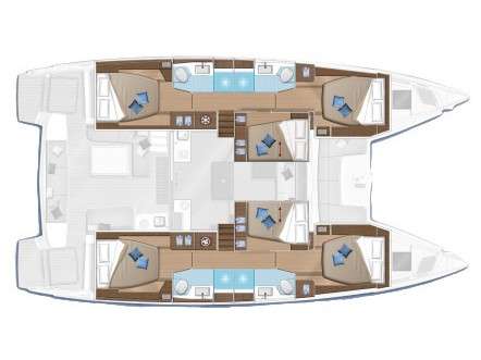 Layout of the boat Lagoon 50